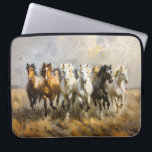 Horse Herd Galloping Mustang Painting Laptop Sleeve<br><div class="desc">Protect your device with the dynamic elegance of our Horse Herd Galloping Mustang Painting Laptop Sleeve. Featuring a stunning depiction of mustangs in full gallop, this sleeve captures the grace and power of these magnificent horses. Made from durable, padded material, it offers excellent protection for your laptop while showcasing artistic...</div>