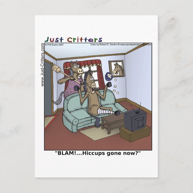 Horse Hiccups Postcard (Front)