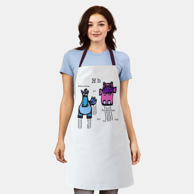 Horse & Hippo Apron (Worn)