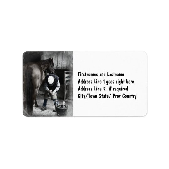 Horse Hoof Trim & Farrier Services Address Label