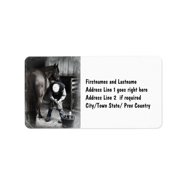 Horse Hoof Trim & Farrier Services Label (Front)