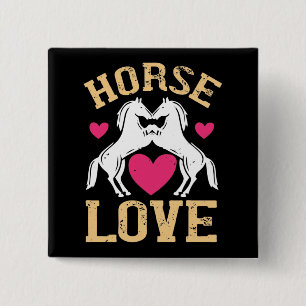 Horse - Horse Love 15 Cm Square Badge