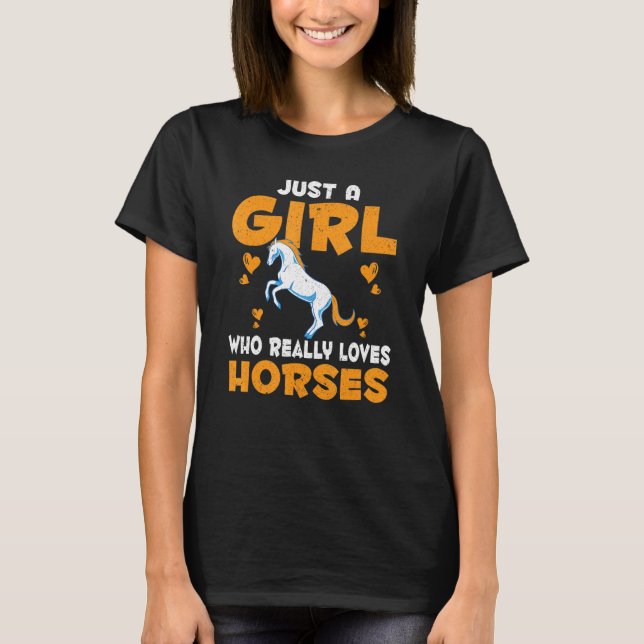 Horse  Horse Riding Girls Women Equestrian Horse T-Shirt (Front)