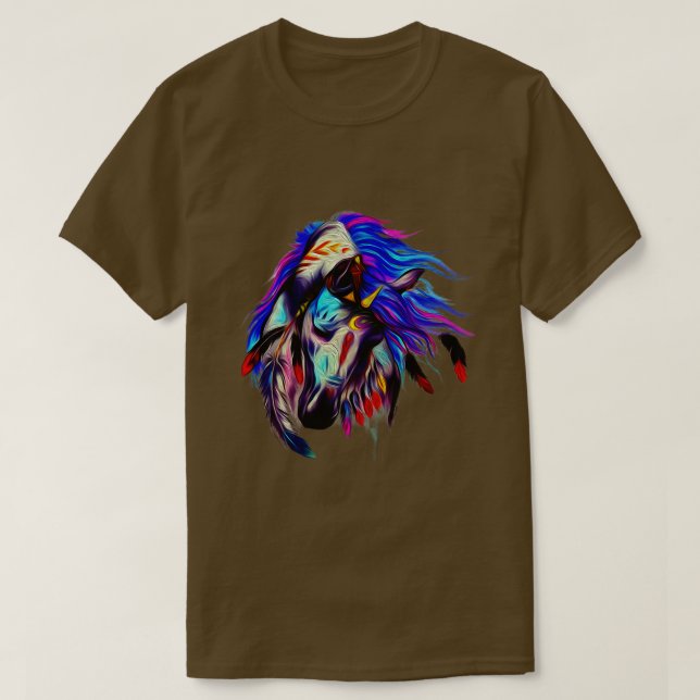 Horse Horse Tribal Abstract Art Native American Fo T-Shirt (Design Front)