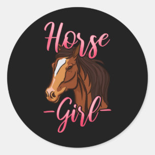 Horse Horseback Riding Equestrian Show Jumping  Classic Round Sticker