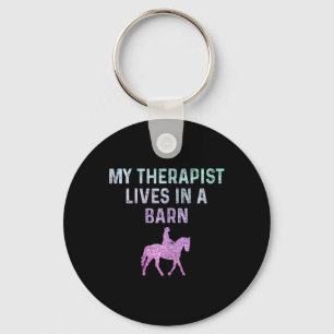 Horse Horseback Riding Funny My Therapist Lives In Key Ring
