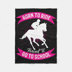 Horse Horseback Riding Girl Rider Funny Animals Lo Fleece Blanket