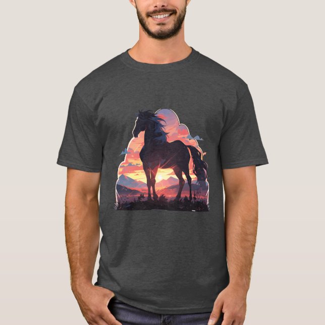 Horse Horses Ross Gaul Riding Horse Head Rider vin T-Shirt (Front)