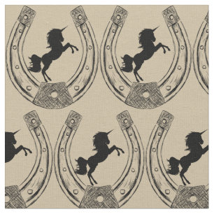 Horse horseshoe  happiness Unicorn animal modern Fabric