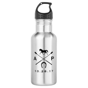 Horse Horseshoe Logo Initials Bat Mitzvah 532 Ml Water Bottle