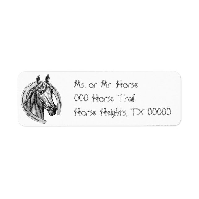 Horse & Horseshoe Return Address Avery Labels (Front)