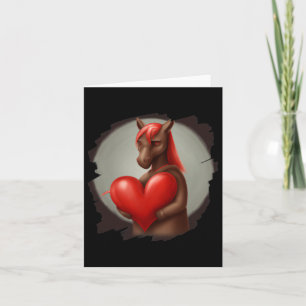 Horse Hugging Heart Valentines Day Horseback Ridin Card