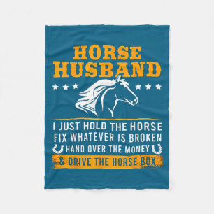 Horse Husband Drive Horse Box Artwork Fleece Blanket