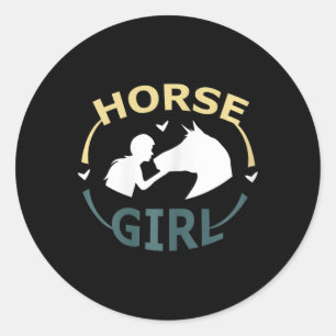 Horse I Am A Horse Girl Horse Lover Women Kids Classic Round Sticker