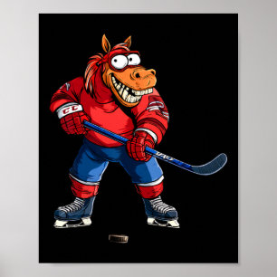 Horse Ice Hockey  Poster
