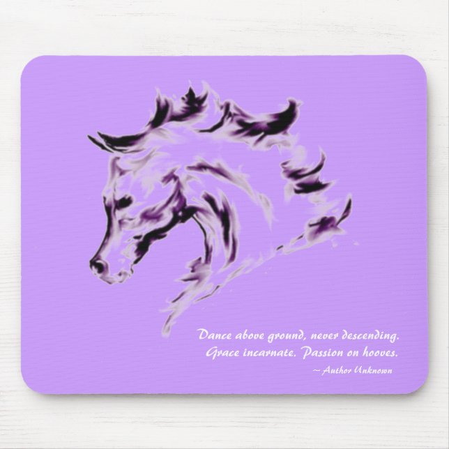 Horse Illustration Mousepad - Dance Quote (Front)