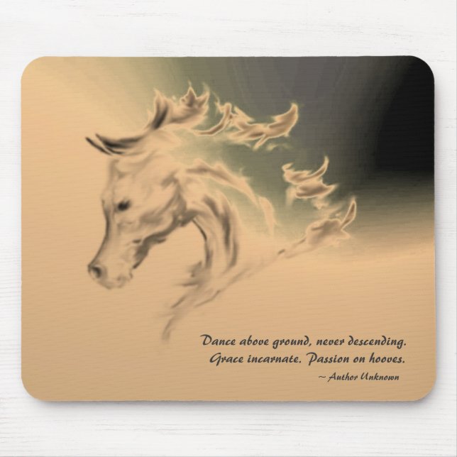 Horse Illustration Mousepad - Dance Quote (Front)