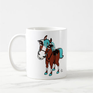 horse illustration no text coffee mug