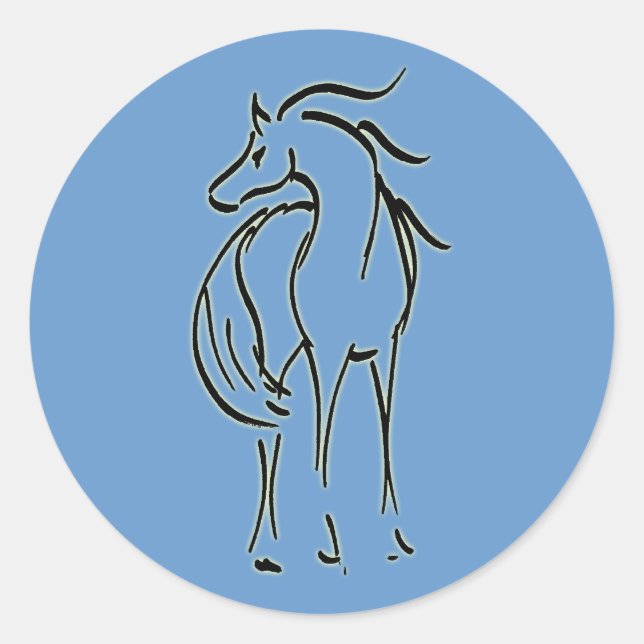 Horse Illustration Sticker (Front)