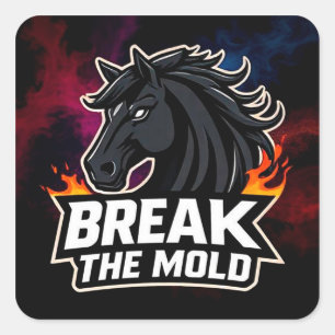 Horse Illustration with Motivational Text Square Sticker