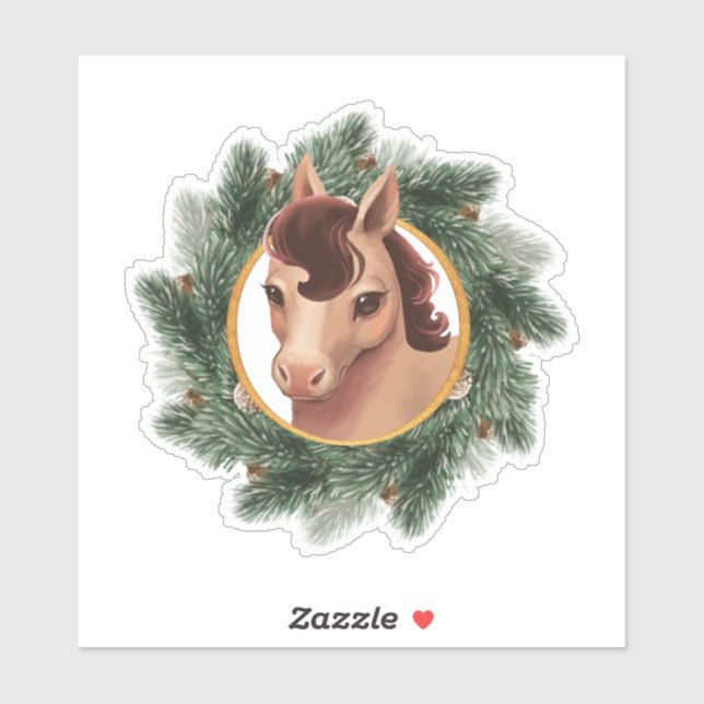 Horse in a Fir Wreath (Sheet)