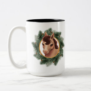 Horse in a Fir Wreath Mug