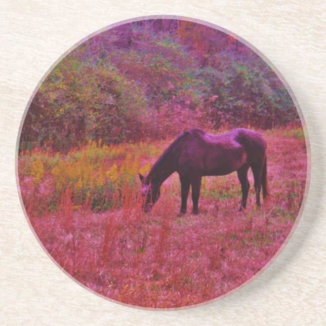 Horse in a Kaleidoscope Coloured Field Coaster (Front)