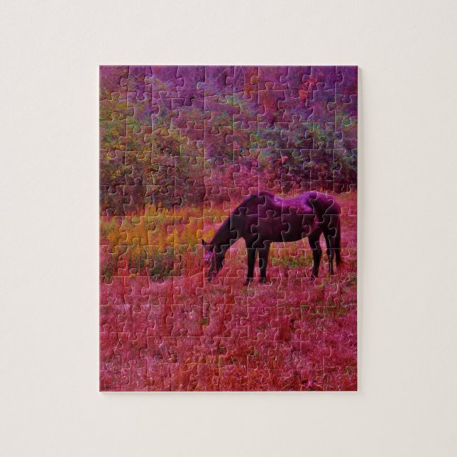Horse in a Kaleidoscope Coloured Field Jigsaw Puzzle (Vertical)