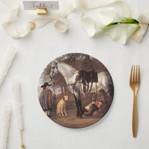 Horse in a Landscape Aelbert Cuyp Paper Plate