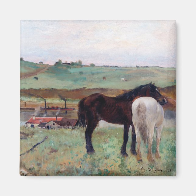 Horse in a Meadow, Edgar Degas Magnet (Front)