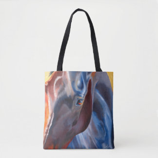 Horse in Blues Modern Equestrian Horse Lovers Art  Tote Bag