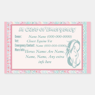Horse In Case of Emergency Rectangular Sticker