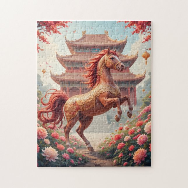 Horse in china year  jigsaw puzzle (Vertical)