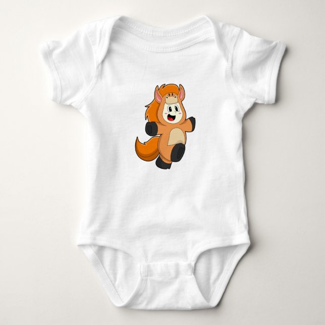 Horse in Costume Baby Bodysuit (Front)