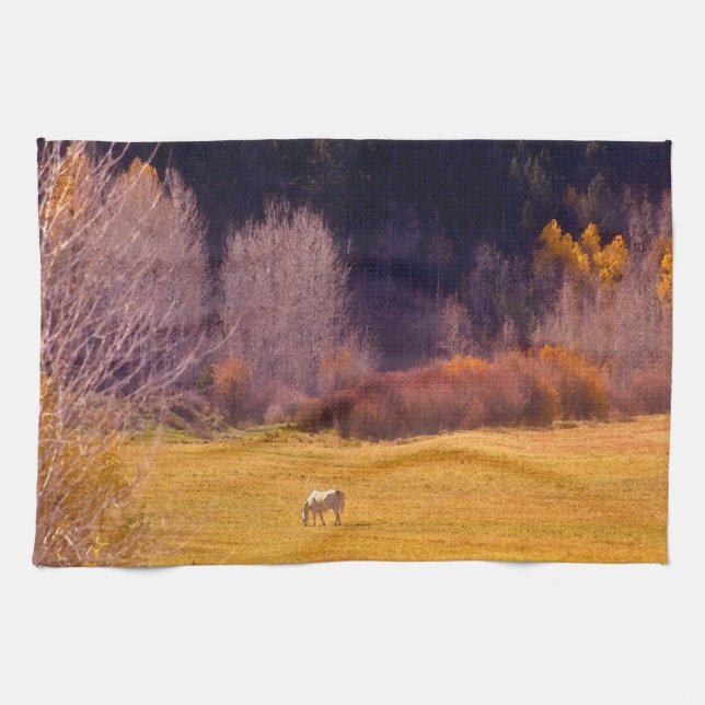 Horse In Fall I Tea Towel (Horizontal)