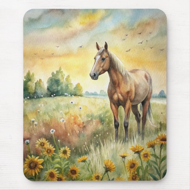Horse in Field Mouse Pad (Front)