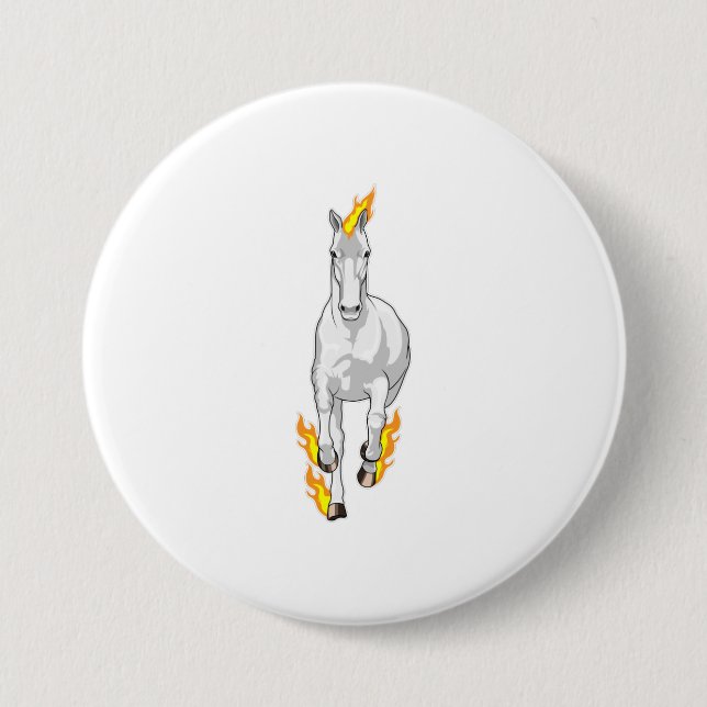 Horse in Flame 7.5 Cm Round Badge (Front)