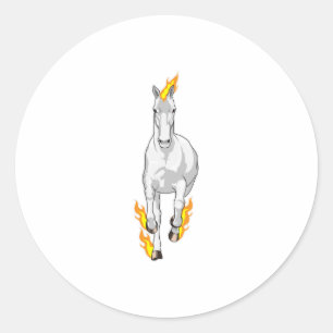 Horse in Flame Classic Round Sticker