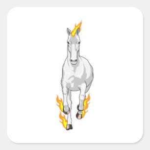 Horse in Flame Square Sticker