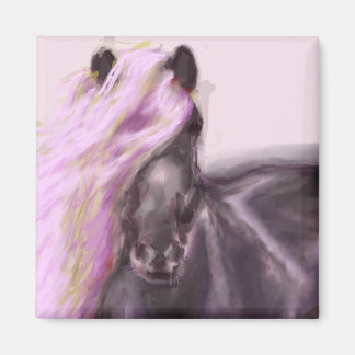 horse in lilac shades magnet
