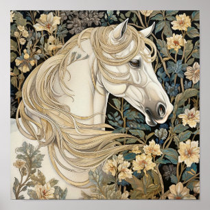 Horse in Meadow Painting Poster