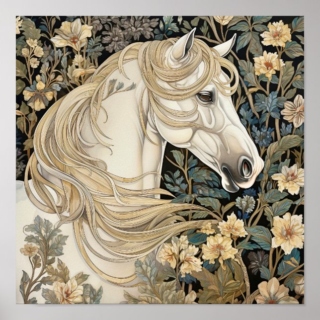 Horse in Meadow Painting Poster (Front)