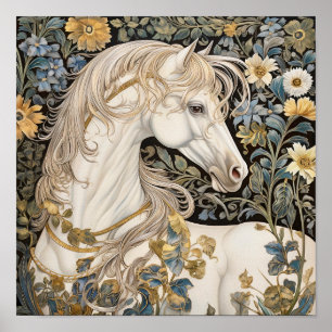 Horse in Meadow Painting Poster