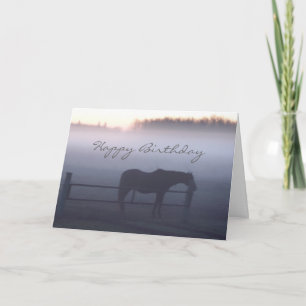 Horse in Mist Custom Greeting Card