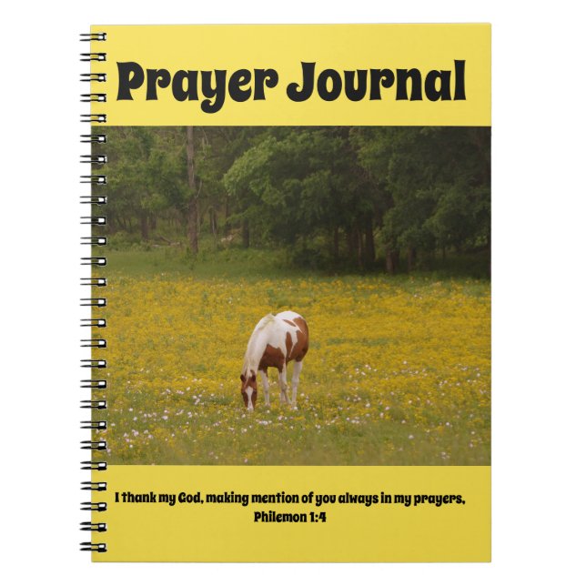 Horse in Pasture of Wildflowers Prayer Journal (Front)