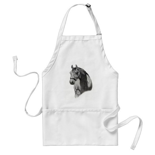 HORSE IN PENCIL STANDARD APRON (Front)