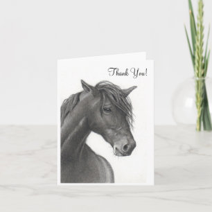 HORSE IN PENCIL: THANK YOU CARD