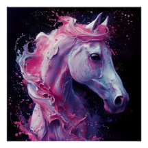 Horse in Pink and Purple Abstract Splendor 2