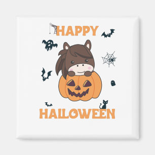 Horse In Pumpkin Sweet Horses Happy Halloween Magnet