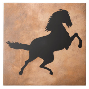 HORSE IN SILHOUETTE CERAMIC TILE